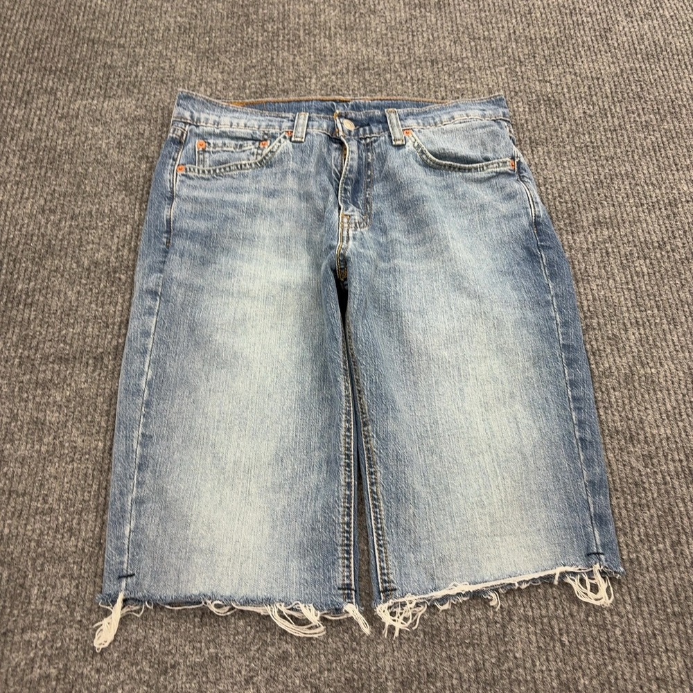 Levis 511 Shorts Mens 31 Blue Cotton Denim Cut‎ Off Raw Hem Jorts Summer Casual